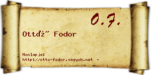Ottó Fodor névjegykártya